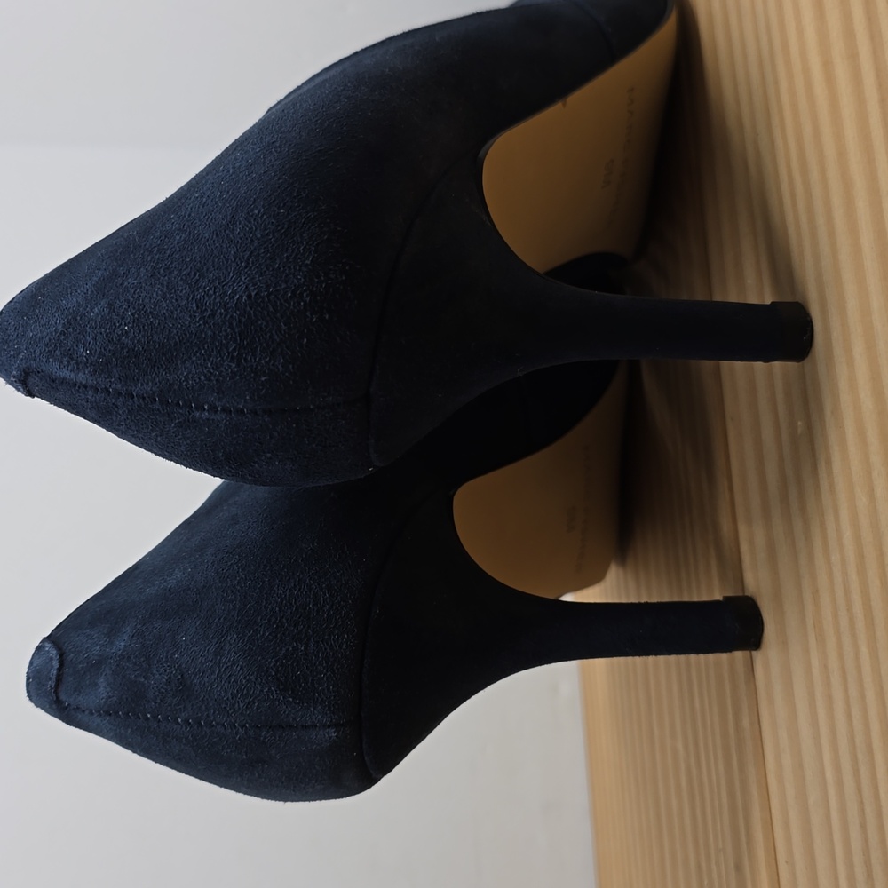 Marc Fisher Womens Tuscany Blue Suede Slip On Heels Shoes Size 9M - Picture 5 of 8